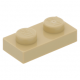 LEGO lapos elem 1x2, sárgásbarna (3023)